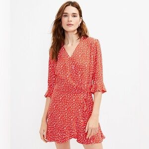 LOFT 🌸Petite Floral🌸 Ruffle Trim Skort Dress - SZ XS